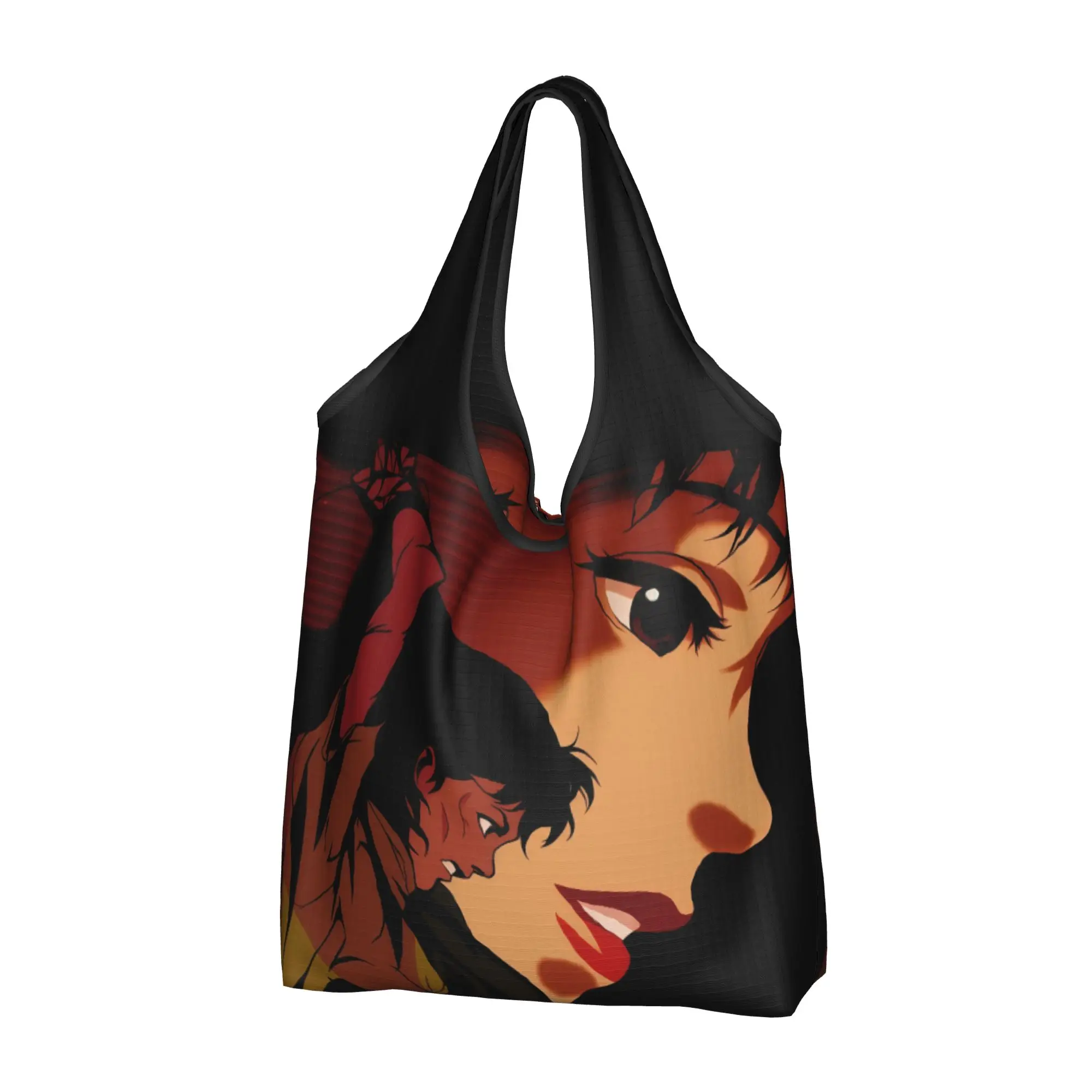 Custom Perfect Blue Japane Anima Thriller Film   Shopping Bag Women Portable Large Capacity Groceries  Tote Shopper Bags