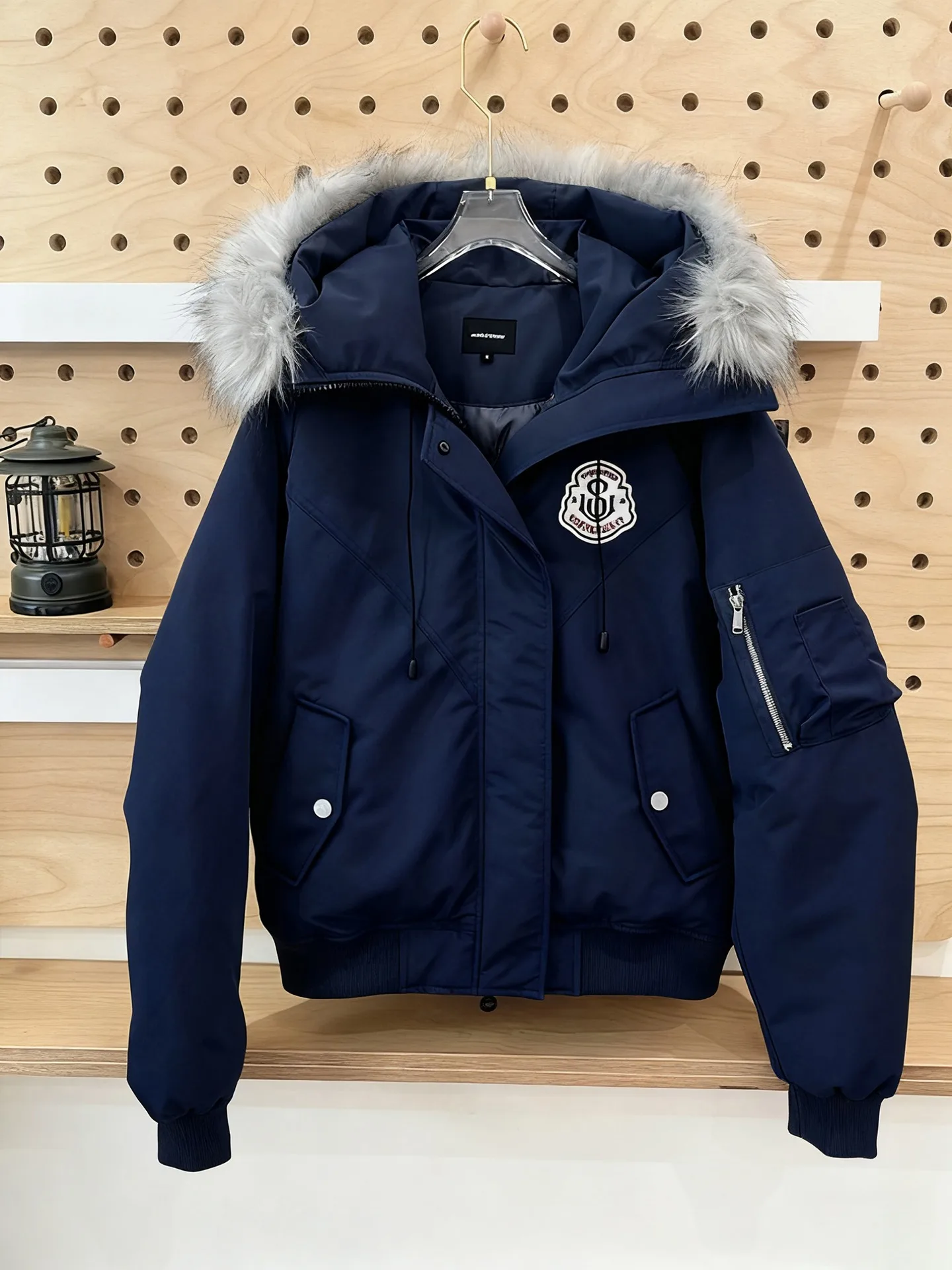 

Thiened American Sle Parka down Cotton Jaet Men Women Winter ort Workwear Fur Collar Outerwear Couple Bread Coat