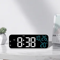 Simple Digital Alarm Clock Multi-function LED Clock Voice Control Temperature and Date Day of Week Display Night Mode Desk Clock