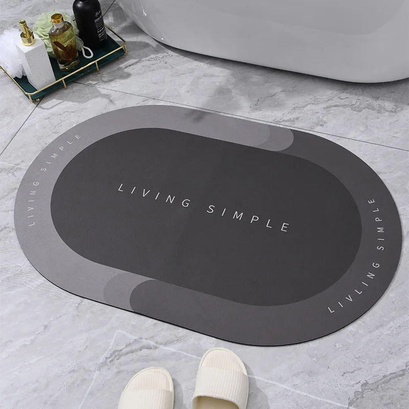 Bathroom Mats Diatomaceous Soft Mats Bathroom Quick Dry Water-absorbing  Toilet Non-slip Foot Carpet Door  Bath Rug