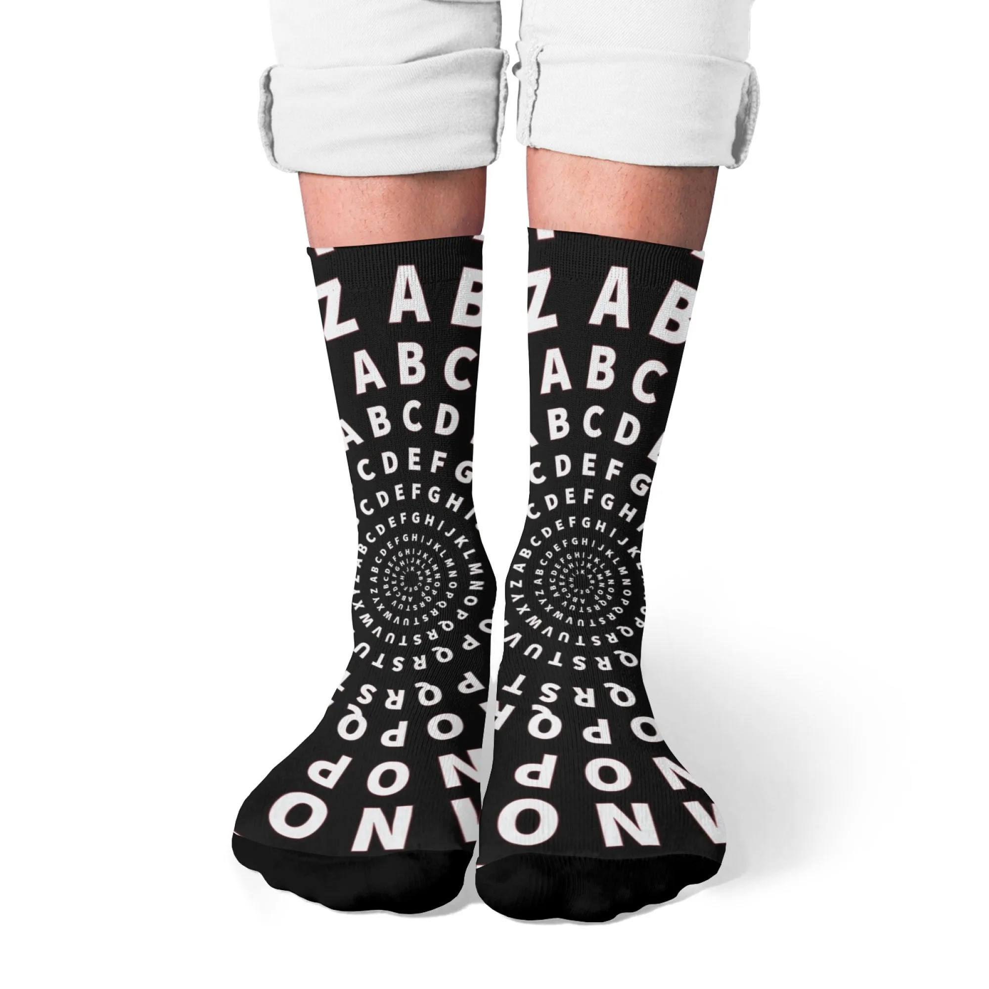 Fun Novel Letter-print Men's Socks Non-slip Skin-friendly Breathable Socks Quirky Fashion Street Hip-hop Retro Compression Socks
