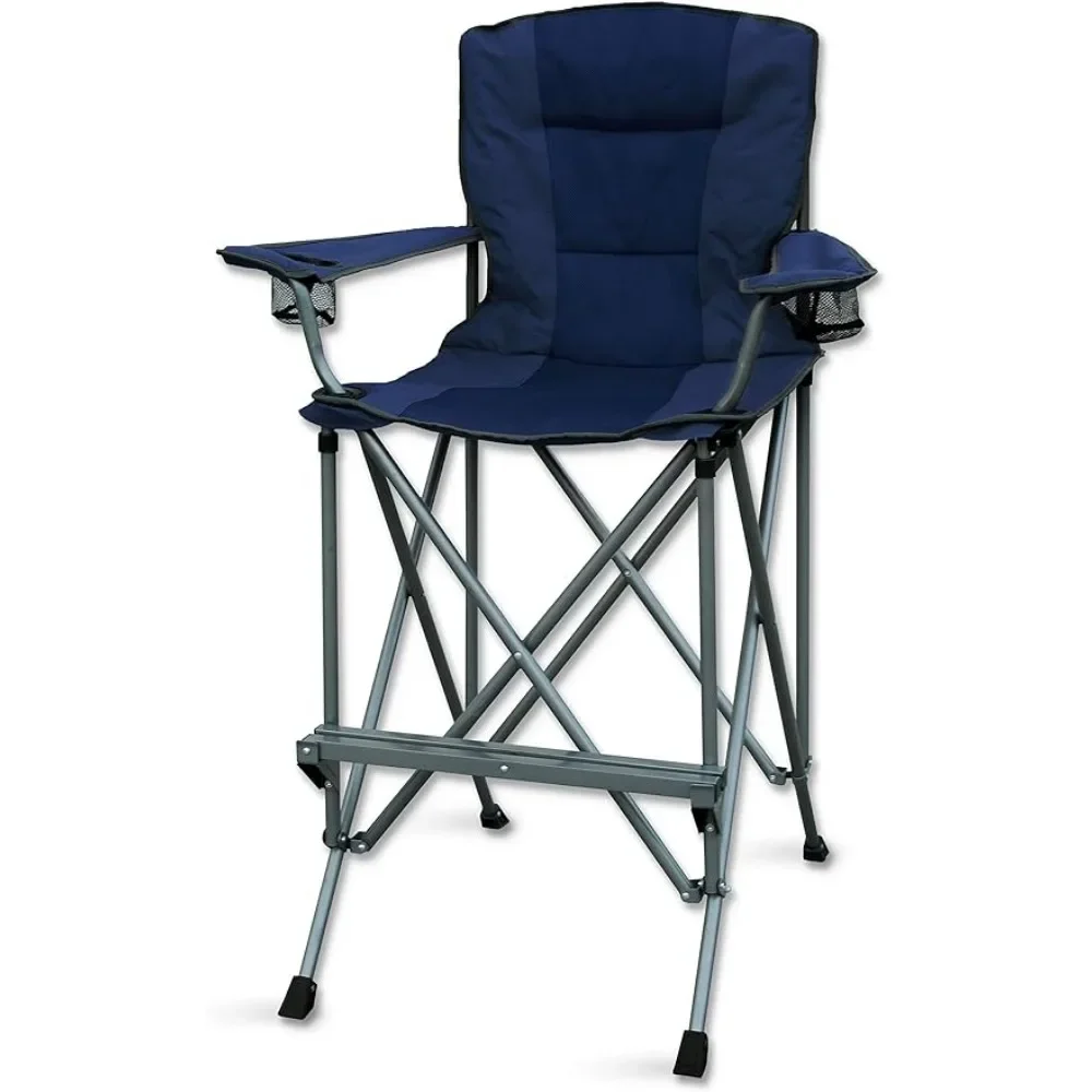 

Folding Chair Bar Height Director Chair for Camping Home Patio Sports Portable and Collapsible with Footrest and Carrying Bag