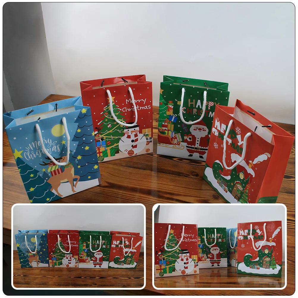 

12Pcs Xmas Paper Bag Candy Packaging Christmas Snack Bag Baking Cookie Party Supplies Gift Bags Party Supplies