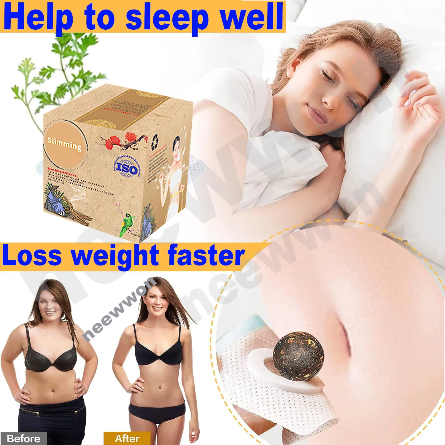 Newest Buring fat warm body to 2024 newest  Detox Weight Loss Navel Belly Quick Slim Fat Burning Thin Body Burner