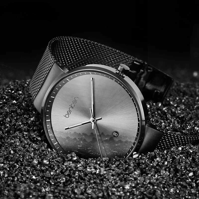 2025 Orologio da uomo ultrasottile alla moda studente maschio versione coreana dell'orologio da uomo semplice nuovo concetto luminoso al quarzo impermeabile w