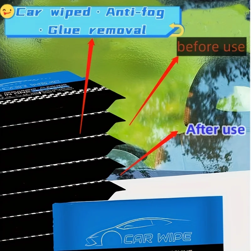 Car Wipes Glass Anti-fog and De-gumming Agent for Windows Mirrors and Car Interiors Safe and Convenient Hygienic Accessories