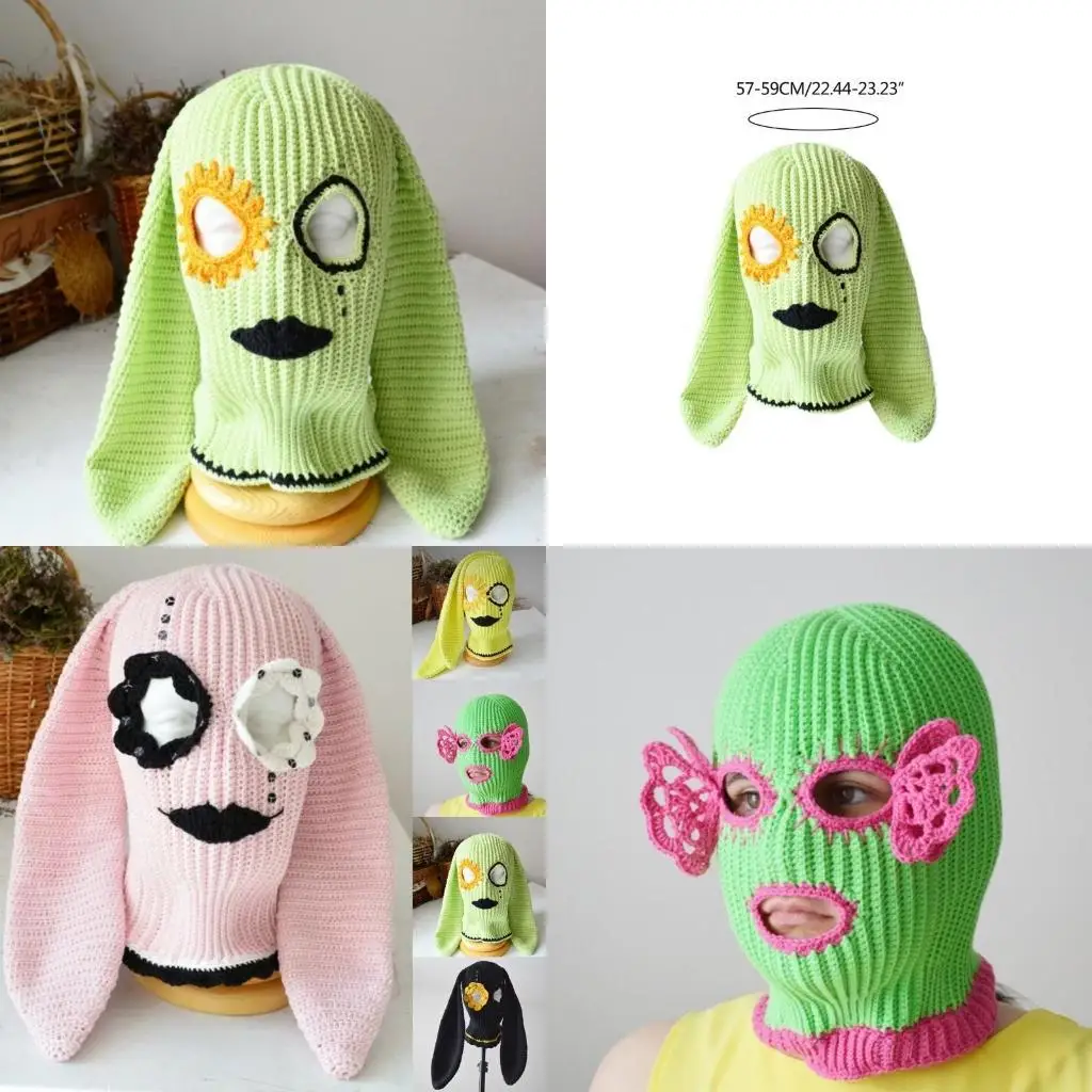 

R1WE Хэллоуин Балаклава Вязаная шапка-бини День рождения Реквизит для селфи Праздник Зима