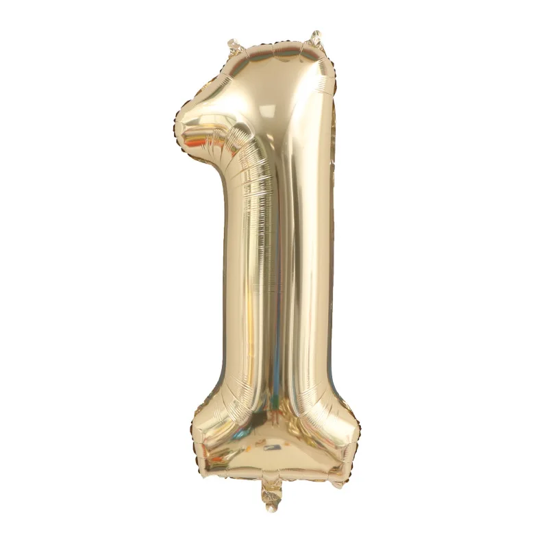 1 STKS 40 inch grote wit goud licht goud digitale folie ballon voor meisjes verjaardagen helium grote number0-9 ballon decoratie