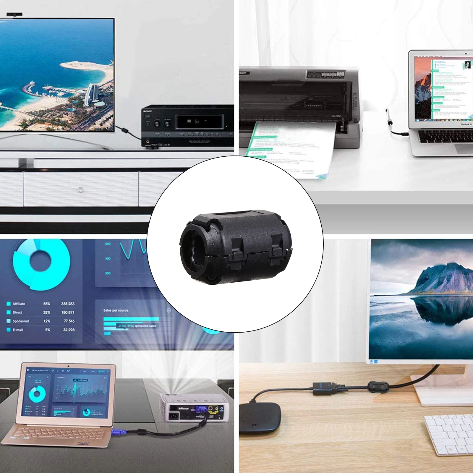 20 قطعة كليب على الفريت الأساسية مرشح الضوضاء ل Emi قمع كابل قابل للإزالة مشبك من البلاستيك ل Usb قوة الصوت والفيديو الحبل المنزل #3