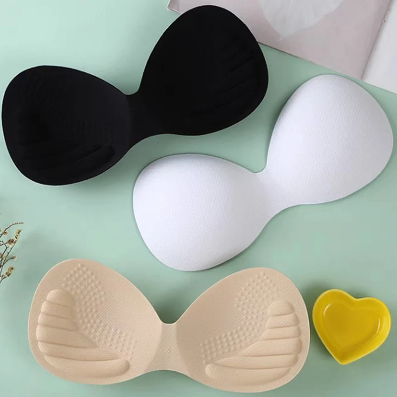 Removable Push Up Bra Pads Inserts Women Latex Bikini Bra Pad Chest Foam Pads Invisible Swimwear Inserts Cups Breast Padding
