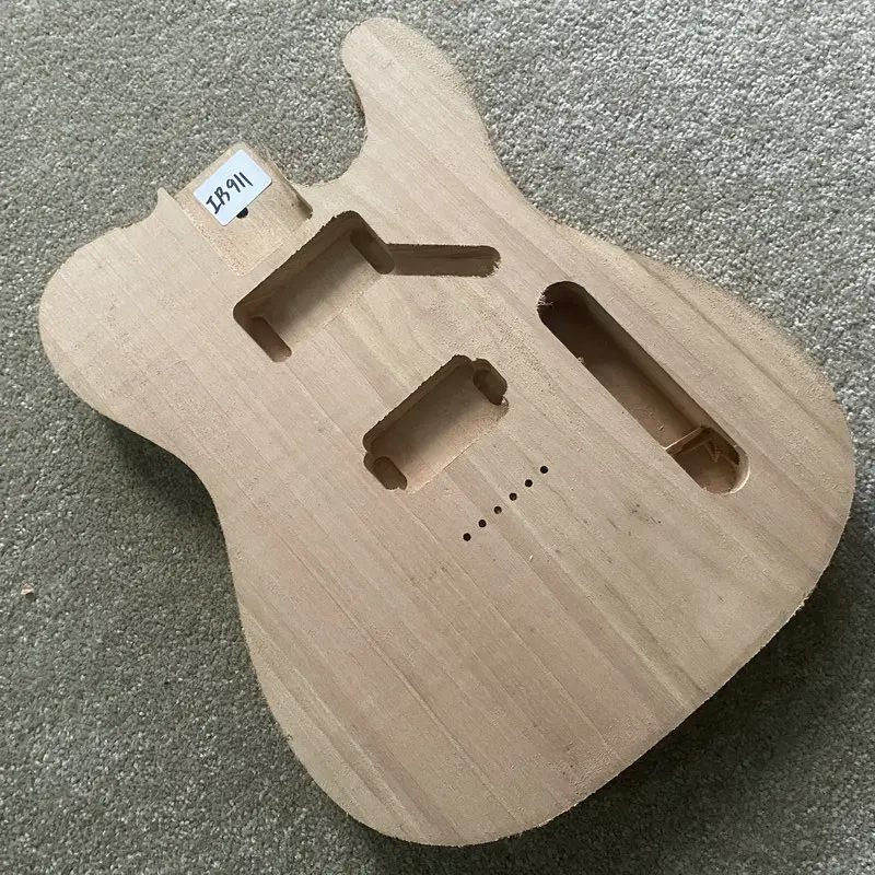 IB911 String Through Body Tele Electric Guitar Body in Solid Wood 2 Humbucker Pickups for TL Guitar Replace and DIY No Paints