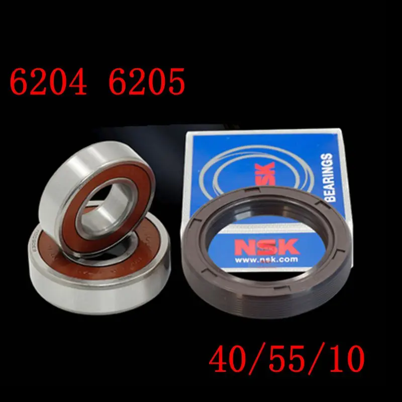 for Hisense ROYALSTAR drum washing machine Water seal（40/55/10）+bearings 2 PCs（6204 6205）Oil seal Sealing ring parts