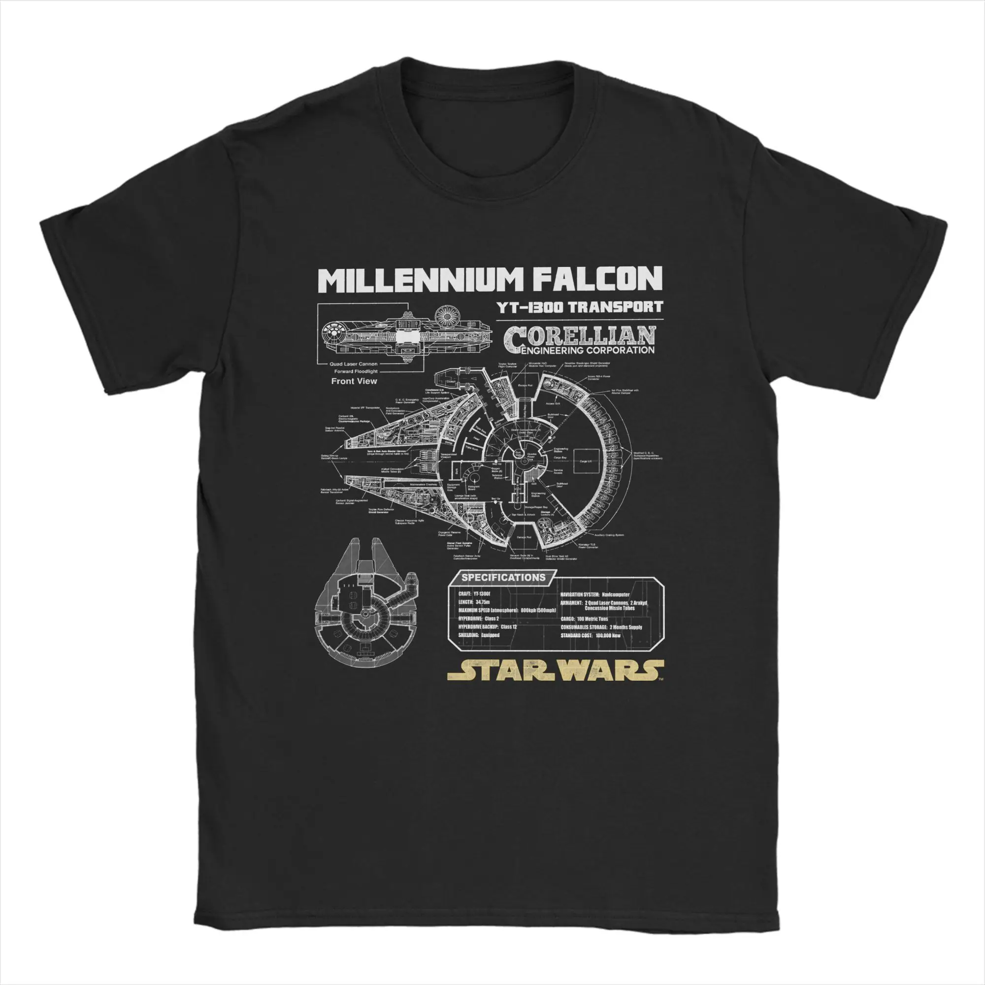 

Stars Wars Schematic T Shirts Men Women 100% Cotton Funny T-Shirt Round Neck Tee Shirt Short Sleeve Clothes Birthday Gift