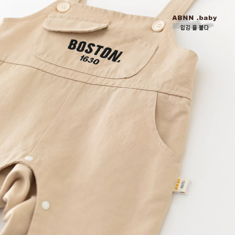 بدلة قفز للأطفال لخريف 2025 مطرزة بحروف لحديثي الولادة مع حقيبة ملابس خارجية غير رسمية للأطفال الرضع والأولاد