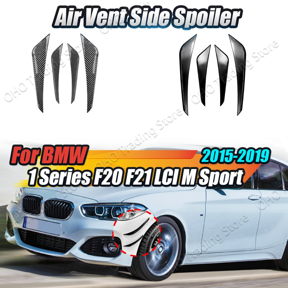 Car Front Bumper Side Canards For BMW 1 Series F20 F21 LCI M Sport 2015-2019 Splitter Fins Spoilers Door Bumper Guard Body Kits