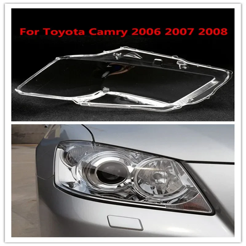 

HTTCY For Toyota Camry 2006 2007 2008 Headlamp Transparent Shell Lampshade Lamp Shade Front Headlight Cover Lens Plexiglass