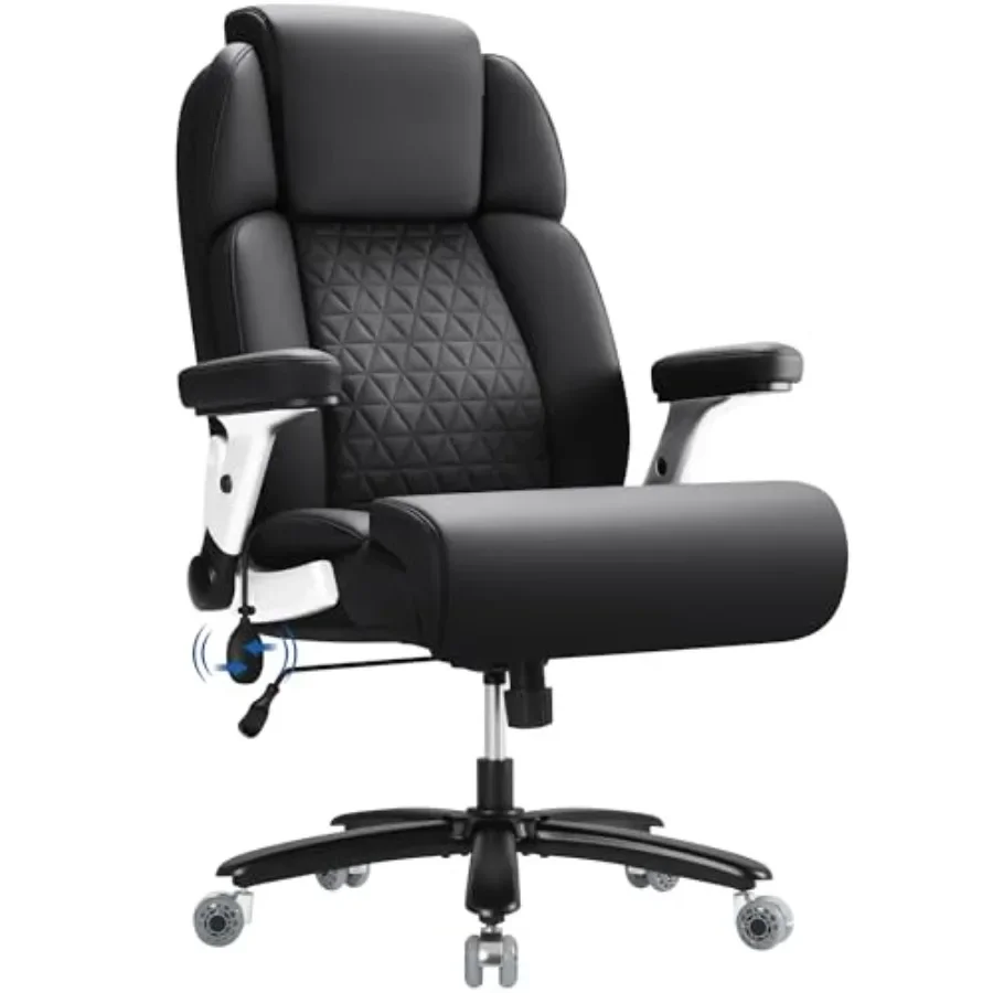 Big and Tall Office Chair 500lbs Capacity, Executive High Back Ergonomic Desk Chair with Adjustable Inflatable Lumbar Support,