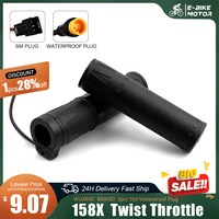 WUXING 158X Twist Throttle 24V-72V Electric Bike Right Handle Throttle Waterproof/SM Connector for E Bikes or Electric Scooter