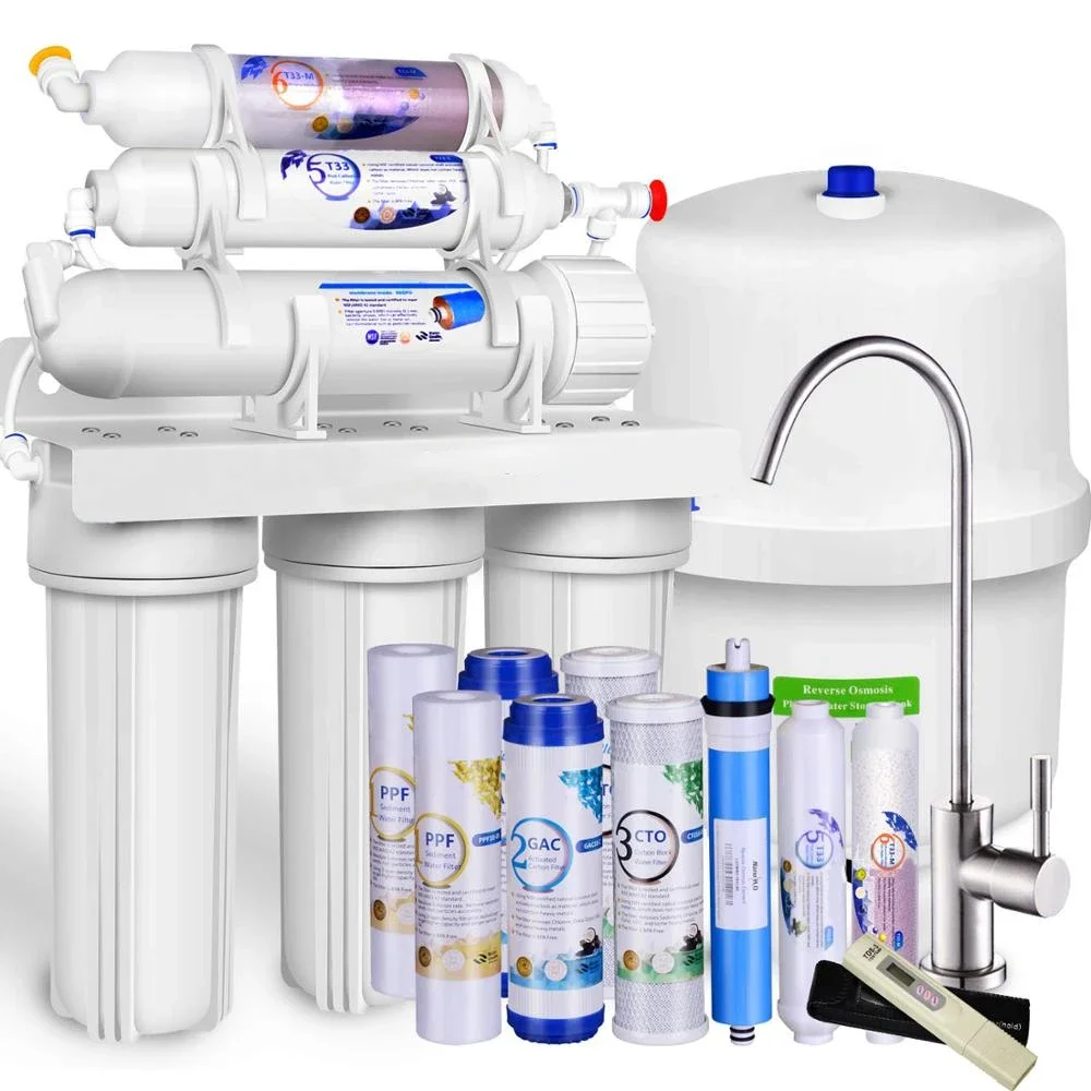 System Water Purifier with UV Sterilizer Alkaline Mineral Pure Reverse Osmosis Water Filter