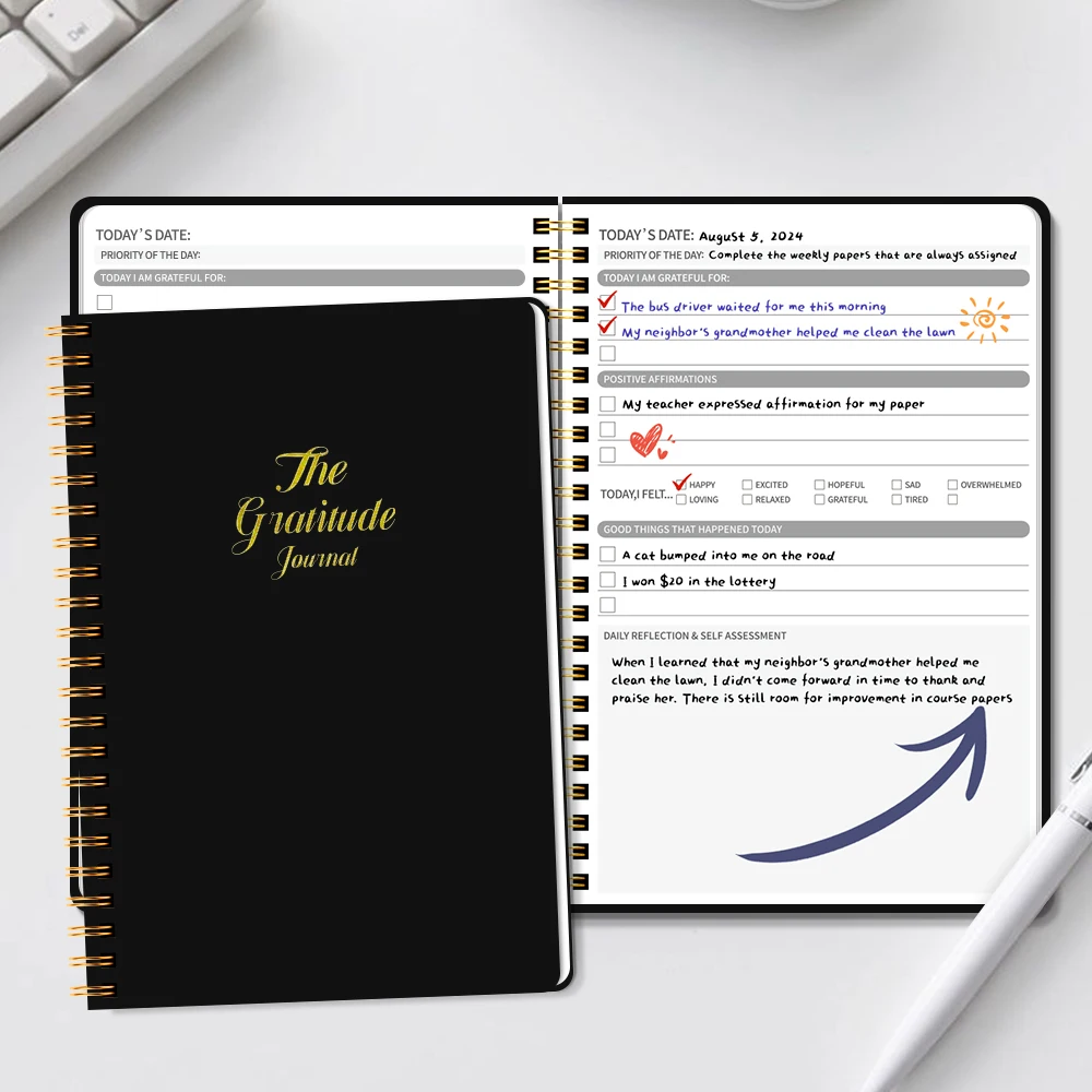Gratitude Planner: a 5.71 X 8.15-Inch, Undated Daily Gratitude Journal, It Keeps Track of Your Mood