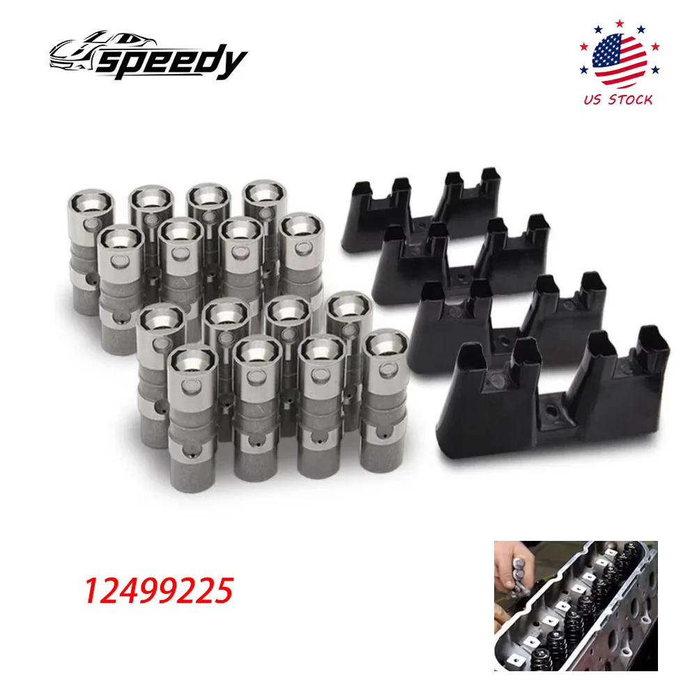 12499225 16pcs levantadores rolo hidráulico e 4pcs bandejas guia para 1992-2014 Chevy 3.3L 3.8L 4.3L V6 motor 17120735