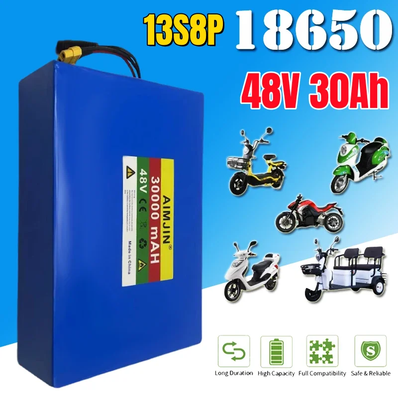 Li-ion 30000mAh 48V 13S8P for Citycoco Motorized Scooter Use Battery Model Aircraft Electric Tools Cartssolar Energy Inverters