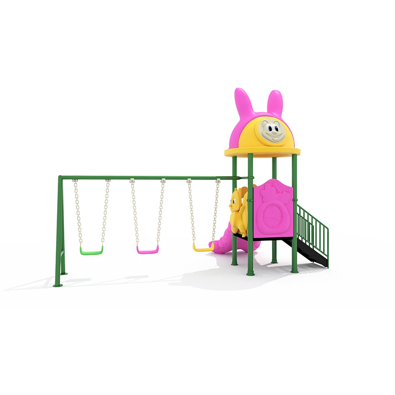 Hot Sale Kids Outdoor Playground Equipment Plastic Swing Slide Combo for Garden Occasions