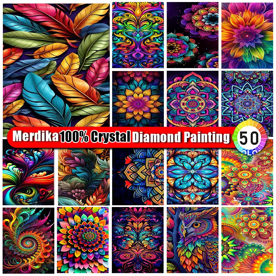 Bolsa con cremallera para pintura de diamantes de cristal, nueva colección 100%, Mandala, mosaico completo, flor, bordado de diamantes, decoración del hogar hecha a mano