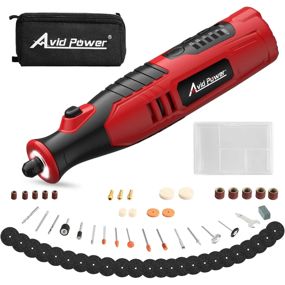 

Cordless Rechargeable Rotary Tool Kit with LED Lights Variable Speed for DIY Craft