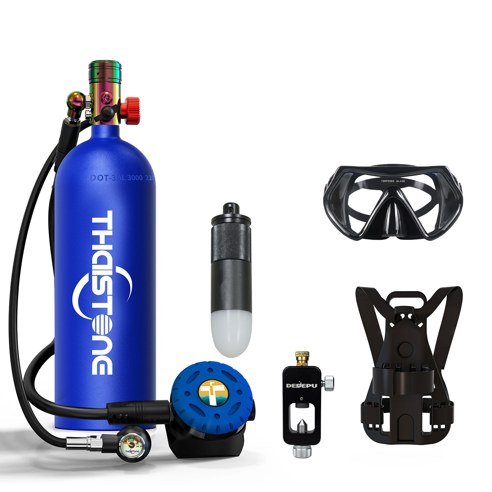 TAIITONEE-Scuba Diving Bottle, Snorkeling Equipment, Oxygen Cylinder, 30Minutes Capacity, Snorkeling Equipment, 2.3L