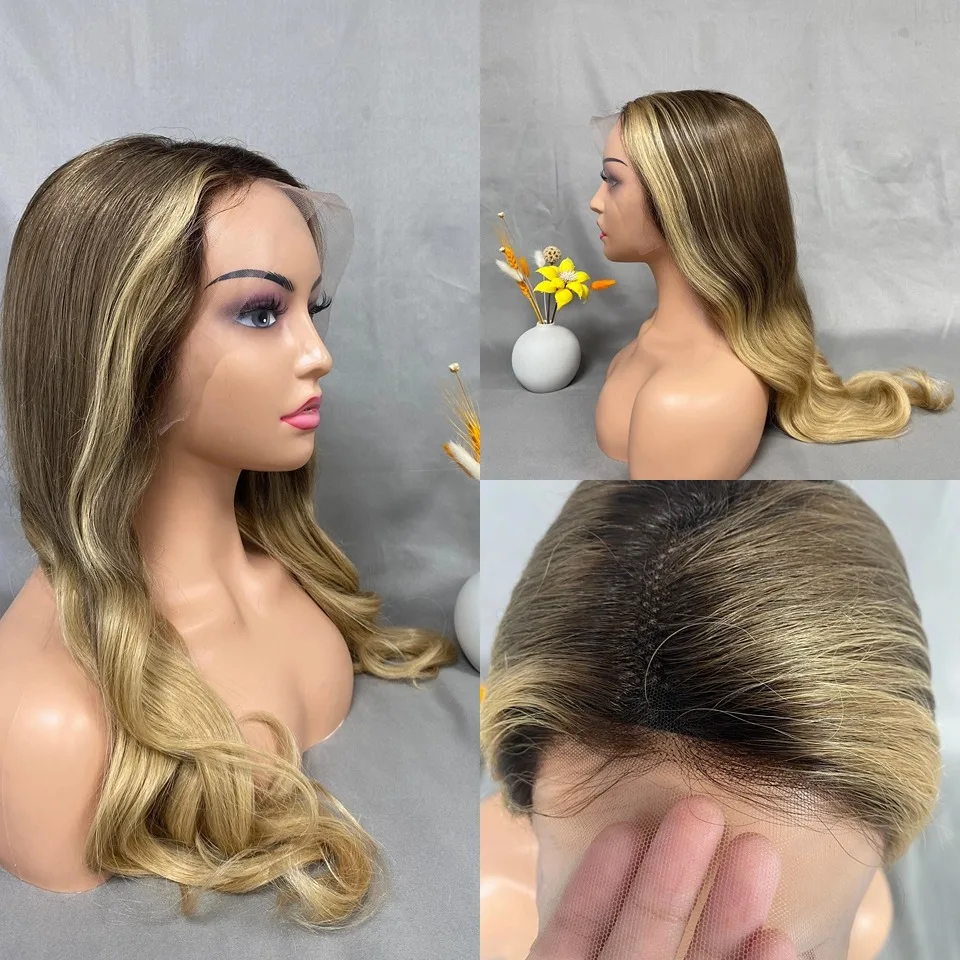 Lace Front Wig Honey Blonde Human Hair Body Wave Lace Front Wigs 13X4 Lace Front Human Hair Brazilain Virgin Wigs 26 Inch