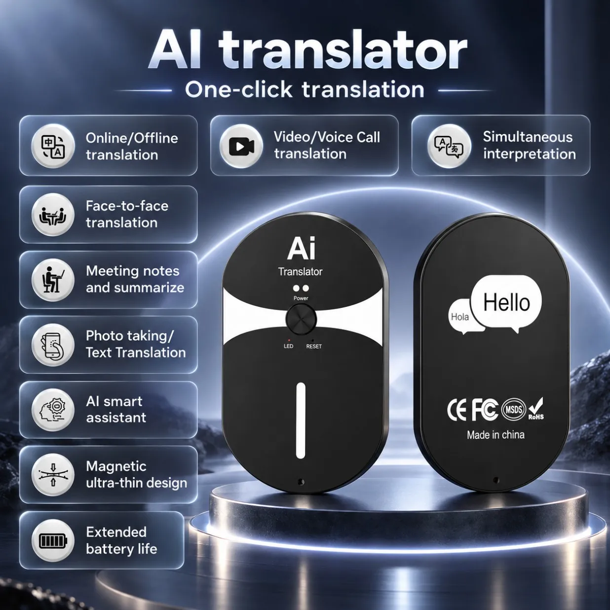 F8 Pro Language Translator, Remote Call & Simultaneous Interpretation, Real-Time Translation for Travel, Study & Meetings