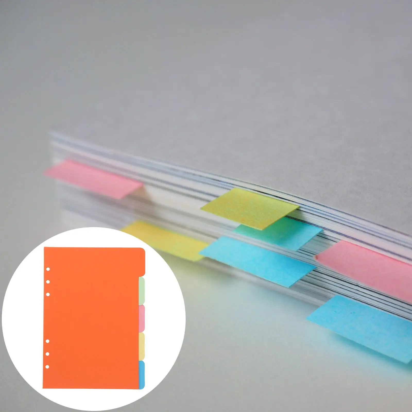 2 Sets Paper Refills Divider 6 Tab Dividers Ring Binder Index Partition Plate Color Tabs Notebook Organizing Sheets