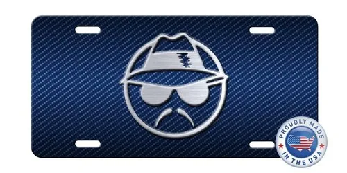 LOWRIDER LOW RIDER art on Silver and Blue aluminum license plate Tag NEW Aluminum
