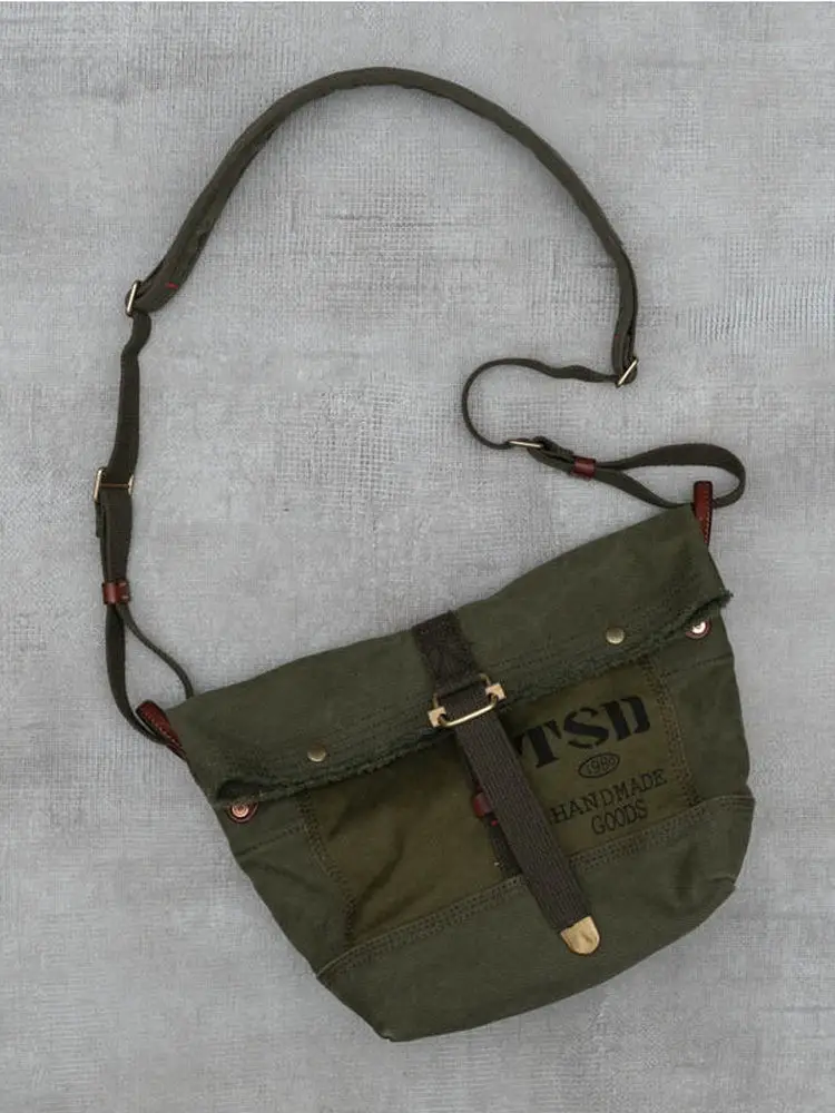 

outdoor travel work designer luxury high quality men's canvas crossbody bag fashion vintage organizer handmade shoulder bag