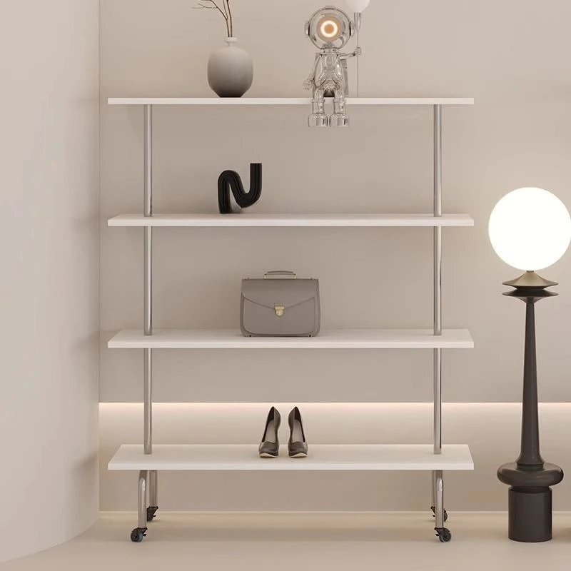 Shoes Display Rack Mobile Pulley Bag Rack Women's Multi-layer Floor Display Rack