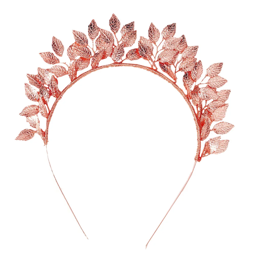 Handmade Leaf Headband Wedding Hair Decor Hoops Bride Tiara Vintage Alloy Elegant Hairband Miss Gold Accessories