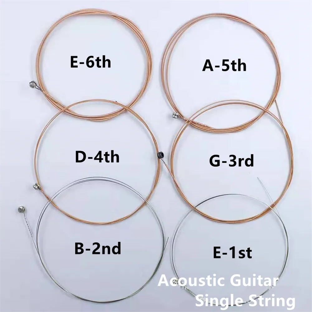 Acoustic Guitar Strings E-1st B-2nd G-3rd D-4th A-5th E-6th Single String Stainless Steel Wire Guitar Replacement Parts