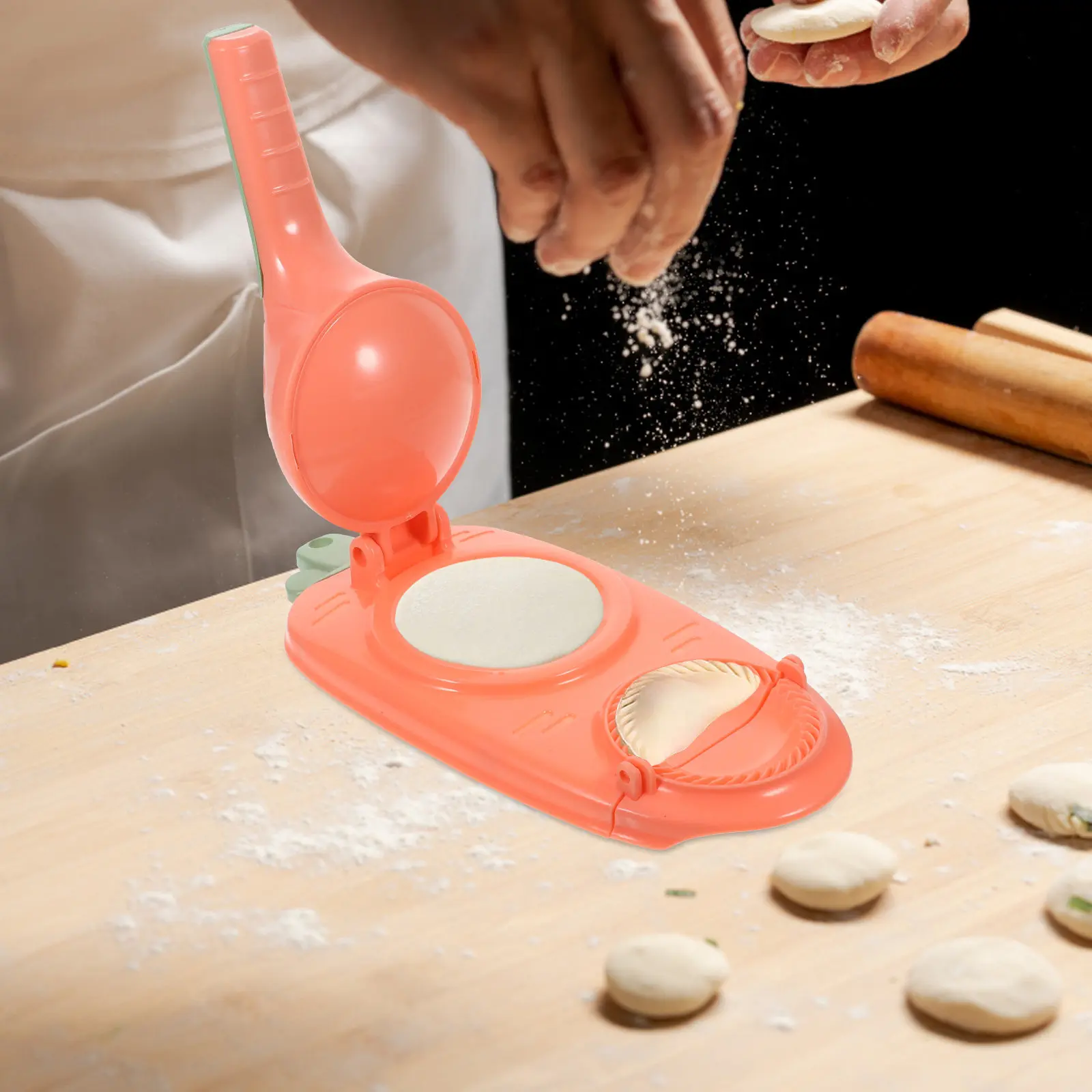 2-in-1 Manual Dumpling Wrapper Maker Press Food Grade PP Dumpling Skin Presser for Home Kitchen Restaurant Wonton Making