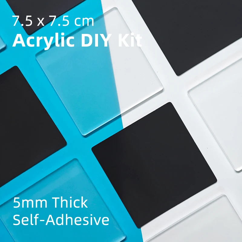 10 Sets 7.5*7.5cm Self Adhesive Premium Acrylic Magnet Blank DIY Kit 5mm Thick Refrigerator Fridge Magnets Craft Supplier
