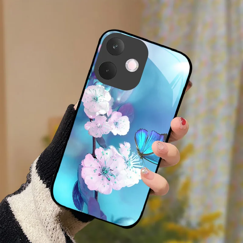 ل ممن لهم A5 برو 5G حافظة من الزجاج المقسى حالات الهاتف ل ممن لهم A 5 A5Pro فوندا للصدمات الغطاء الخلفي حامي الكاميرا CPH2695 6.67"