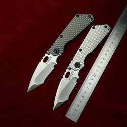 LEMIFSHE NEW titanium handle SNG carving D2 Tanto blade copper washer folding knife camping hunting outdoor EDC tool
