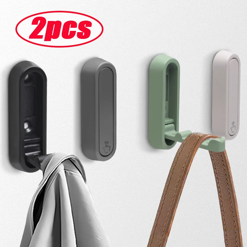 1/2pcs Folding Wall Hook Hidden Robe Towel clothes Coat Hook folding hooks for Kitchen Bathroom Towel Hanger Home accessories