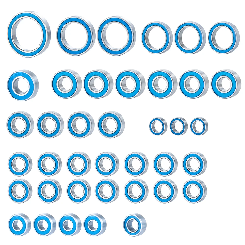 YEAHRUN 39PCS TRX4 Bearing Kit for 1/10 RC Crawler Car TRX-4 Bronco Blue Ball Bearing Upgrade Parts