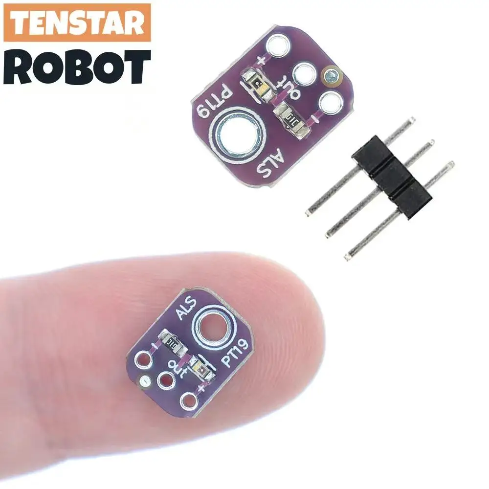 TENSTAR 2pcs ALS-PT19 Analog Light Sensor Module High Dynamic Range Light Sensor Breakout Board 2.5V-5.5V Light UV Sensor Module