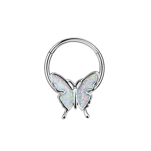 Mode Kristall Edelstahl Septum Hoop Clickers Nasenring Frauen Tragus Knorpel Helix Piercing Creolen Schmuck