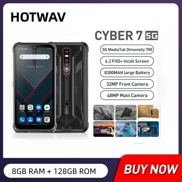 HOTWAV CYBER 7 5G Global Version Waterproof Android 11.0 Smartphone 8GB  128GB 6.3 Inch 8280mAh 20MP Night Vision Camera - AliExpress