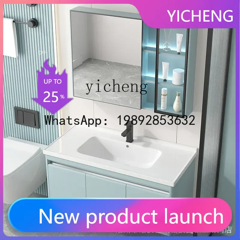 

LYY Stainless Steel Bathroom Cabinet Wash Basin Cabinet Combination Light Luxury Washstand Ceramic
