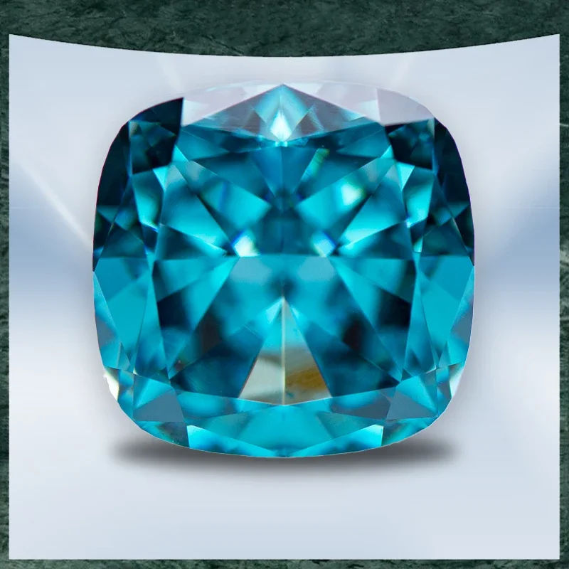 

Cubic Zirconia Crushed Ice Cut No Certificate Square Cushion Shape Aquamarine Color Charms Beads for Diy Jewelry Making Material