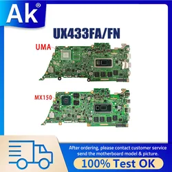 Notebook Mainboard For ASUS ZenBook 13 UX433FN UX433FA U4300F Laptop Mother board I3 I5 I7 8th Gen CPU 8G 16G RAM MX150 UMA